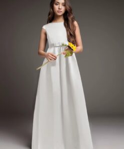 Vestido Infantil Giovanna Longo Branco em Tafetá Menina Elegante Cerimônia Premium Luxo