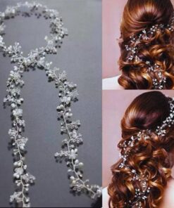 Arranjo Infantil Para Penteado de Cabelo Branco Prata com P&eacute;rolas Penteado Daminha Batizado