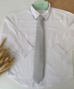Gravata Clássica Tradicional Infantil Menino Cinza Claro Casamento Festas