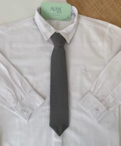 Gravata Clássica Tradicional Infantil Menino Cinza Escuro Casamento Festas