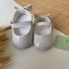 Sapatilha Bebê Bia Feminino Branco em Verniz com Laço de Coração Batizado Menina do 13 ao 17
