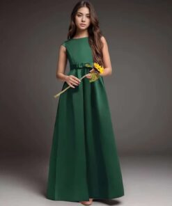 Vestido Infantil Giovanna Longo Verde em Tafetá Menina Elegante Cerimônia Premium Luxo